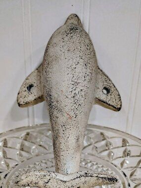 NWOT Cast Iron White Dolphin Towel Clothes Hook